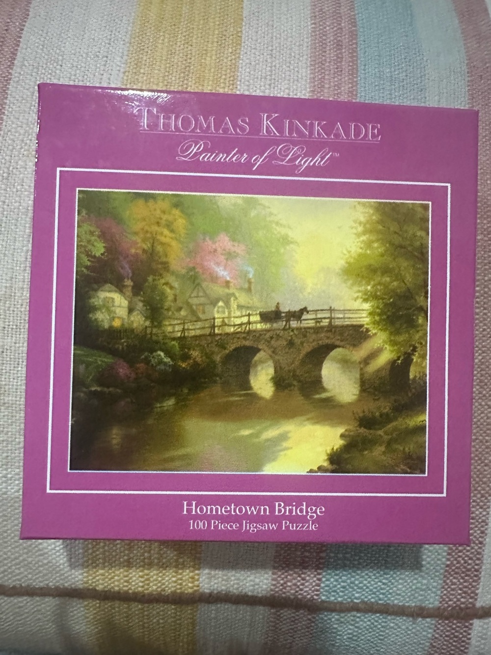 Vtg Thomas Kinkade Hometown Bridge 100 Piece Jigsaw Puzzle Ceaco 2001 Sealed